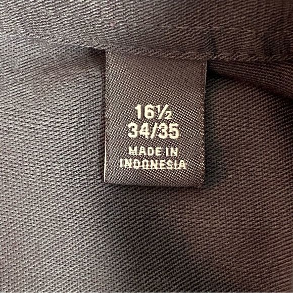 Van Heusen Mens Dark Grey Flex Regular Fit Long Sleeve Button Down Shirt  16 1/2 - Picture 9 of 11